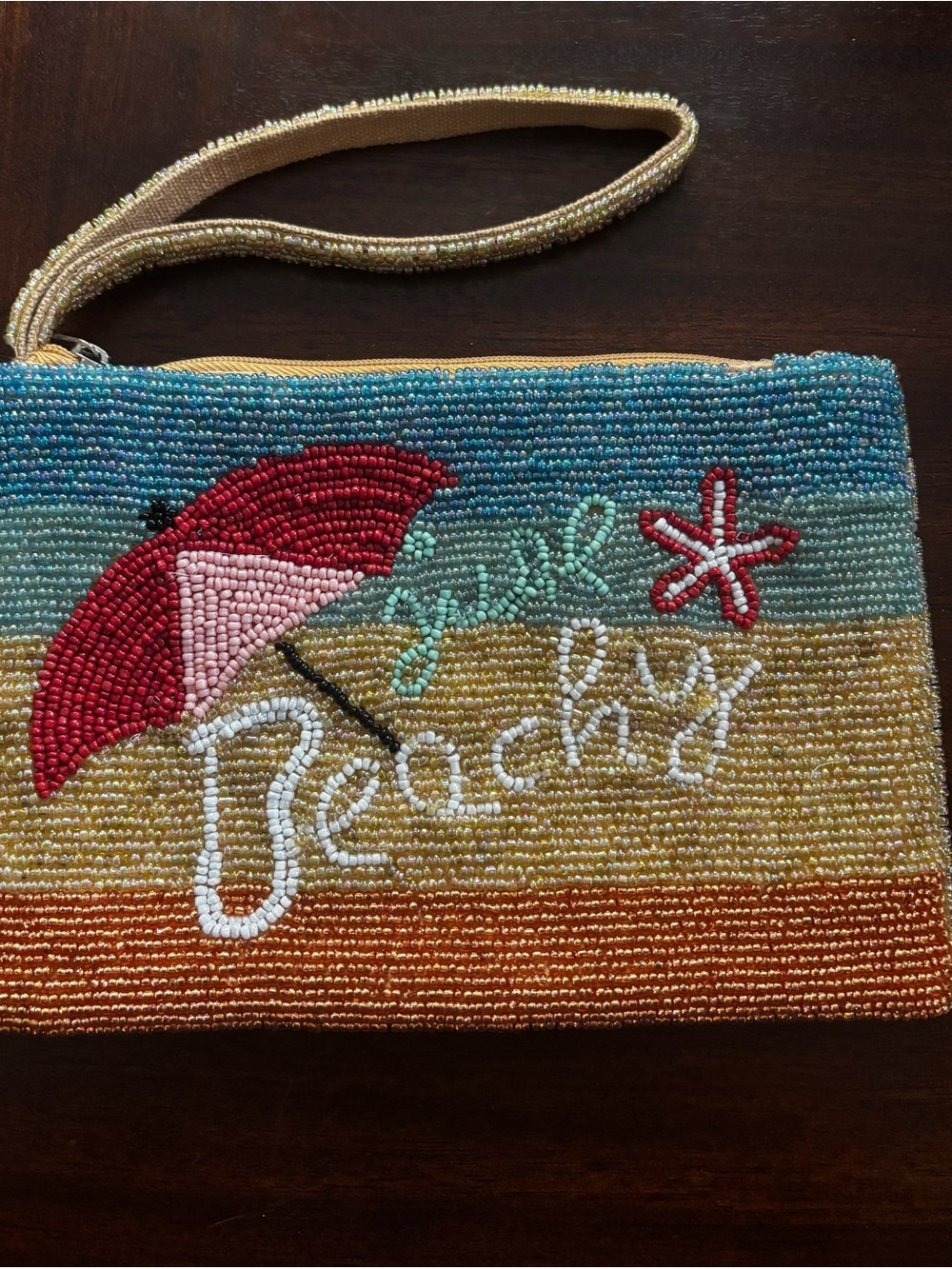 Beaded 'Just Beachy' Wristlet Clutch in Multicolor